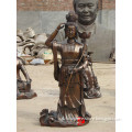 copper standing kuanyin sculpture